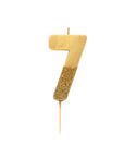 Gold Glitter Number Candle